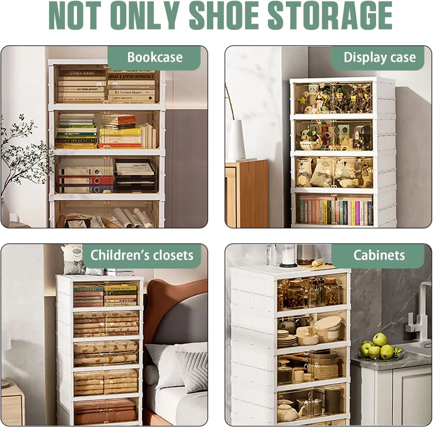 Wholesale Nine Layers Foldable Shoe Rack Installation-Free Plastic Stackable Cabinet Transparent Sneaker Box for Shoe Storage
