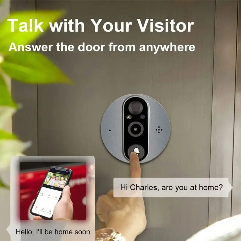 Mini Smart Life App 3MP Wide View Angle 2.4Ghz Wifi Magic Door Peephole Eye Camera Digital Door Viewer Doorbell