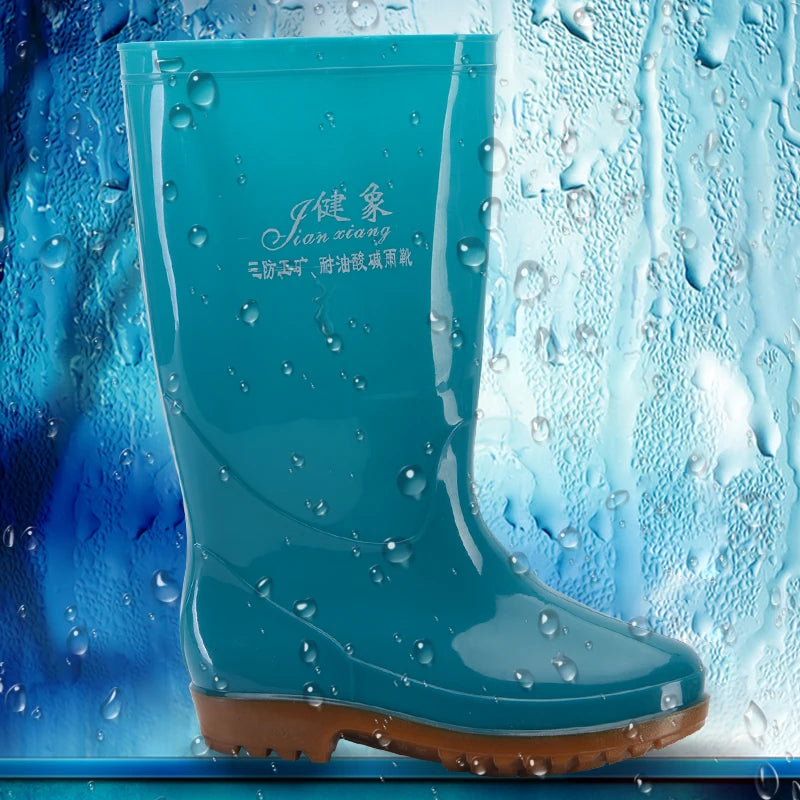 Women's Mid Tube Rain Shoes Labor protection Water Shoes, Rubber Shoes, Waterproof and Anti Fouling Rain Boots