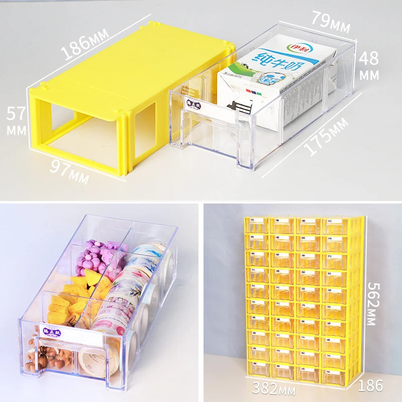 Tengzhengyue 40 Grid Combination Type Plastic Component Box Drawer Type Small Parts and Accessories Classified Storage