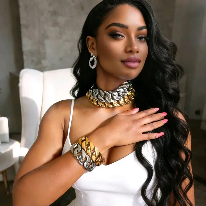 Wholesale Necklaces for Women New Arrival Fine Jewelry Chunky Gold Main Character Cuban Chain Choker Necklace for Women