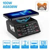 EONLINE 3D Nine Tailed fox 100W QCPD3.0 USB Charger Wireless Chargers Quick Charge 8 Port Fast Charger Charging Station for IPho