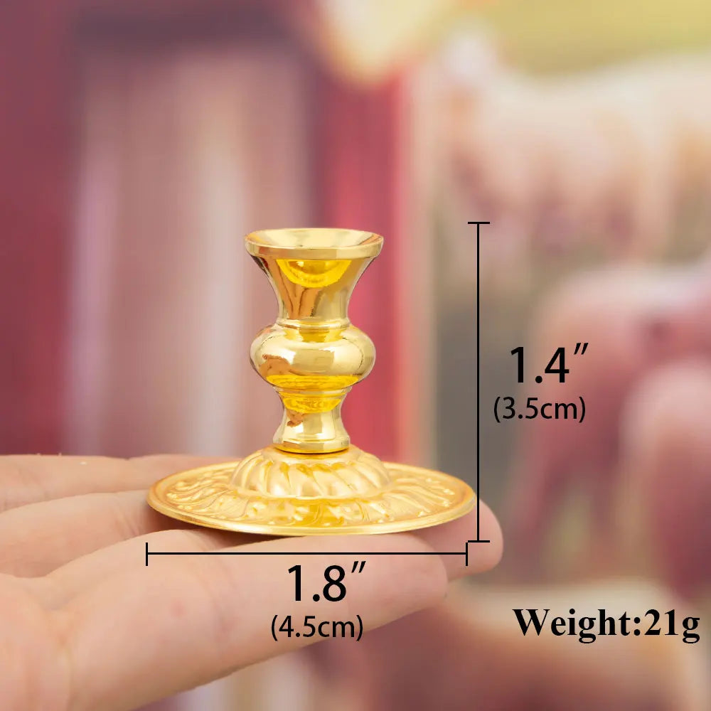 Golden Church Supplies Home Altar Church Decor Elegant Religious Gift Sacred Candle Stand Christian Tabletop Accessory