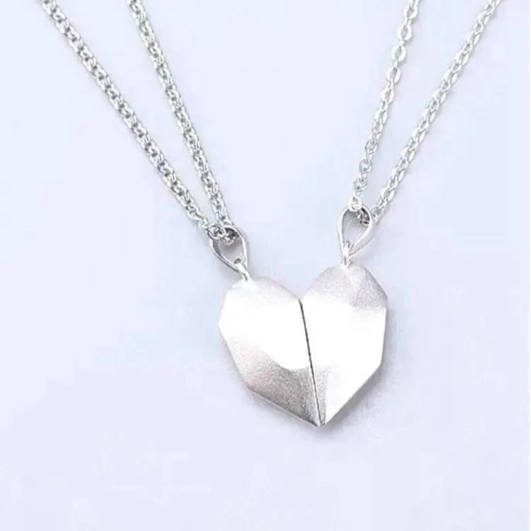 Creative Magnet Couples Necklace for Women Men Two Souls One Heart Pendant Choker for  Wishing You Me Boyfriend Girlfriend
