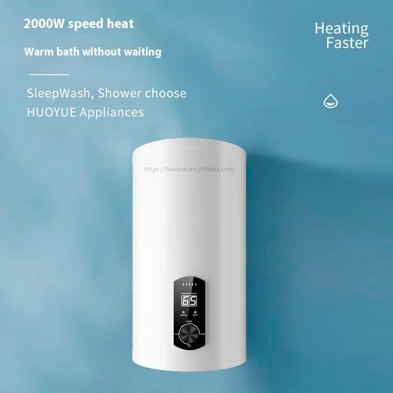 Smart 40L-80L Vertical Electric Water Heater Energy Efficient Wall Mounted RV Bath Shower Smart Features for Household Use