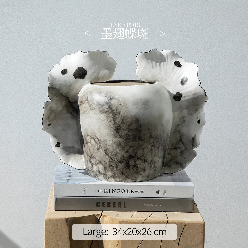 Merlin Living Hand Painting Flower Vase for Home Decor Butterfly Vase Ceramic Decoration Chaozhou Ceramic Factory Wholesale