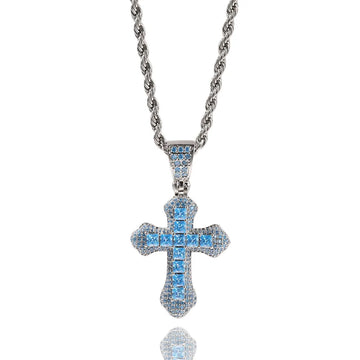 High Quality Hip-hop Cross Necklace for Men and Women Light Luxury Micro Paved Zircon Cross Pendant Necklace Wholesale