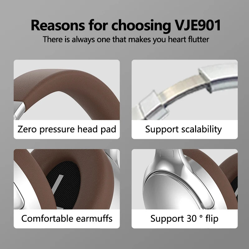 VJ901 All-Inclusive Wireless Headphones HIFI Wired Noise-Cancelling Gaming Headsets for Mobile Phone for Music & Gaming