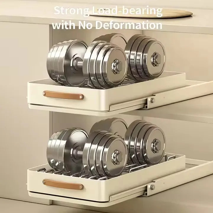 Under Sink Pull-Out Home Organizers with Adhesive Nano Film Fixed Slide Out Drawers Pull Out Cabinet Organizer Storage Cages