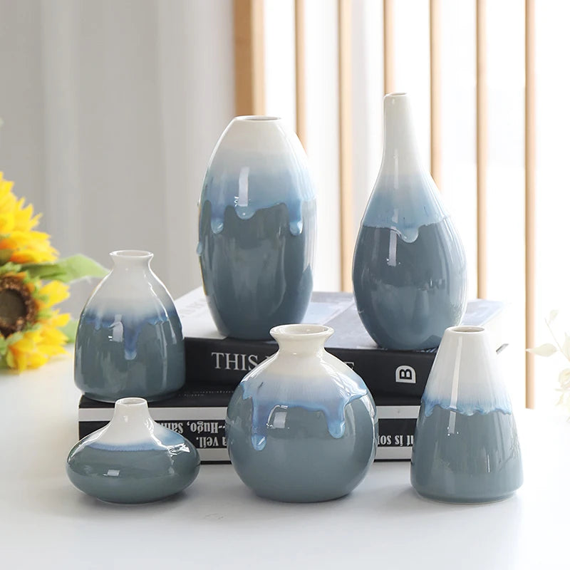 Ceramic Gift Flower Pots  Luxury  Nordic Moder Flowers Tall Teardrop Home Decor Coastal Swirls & Bubble Patterns Decorative Vase