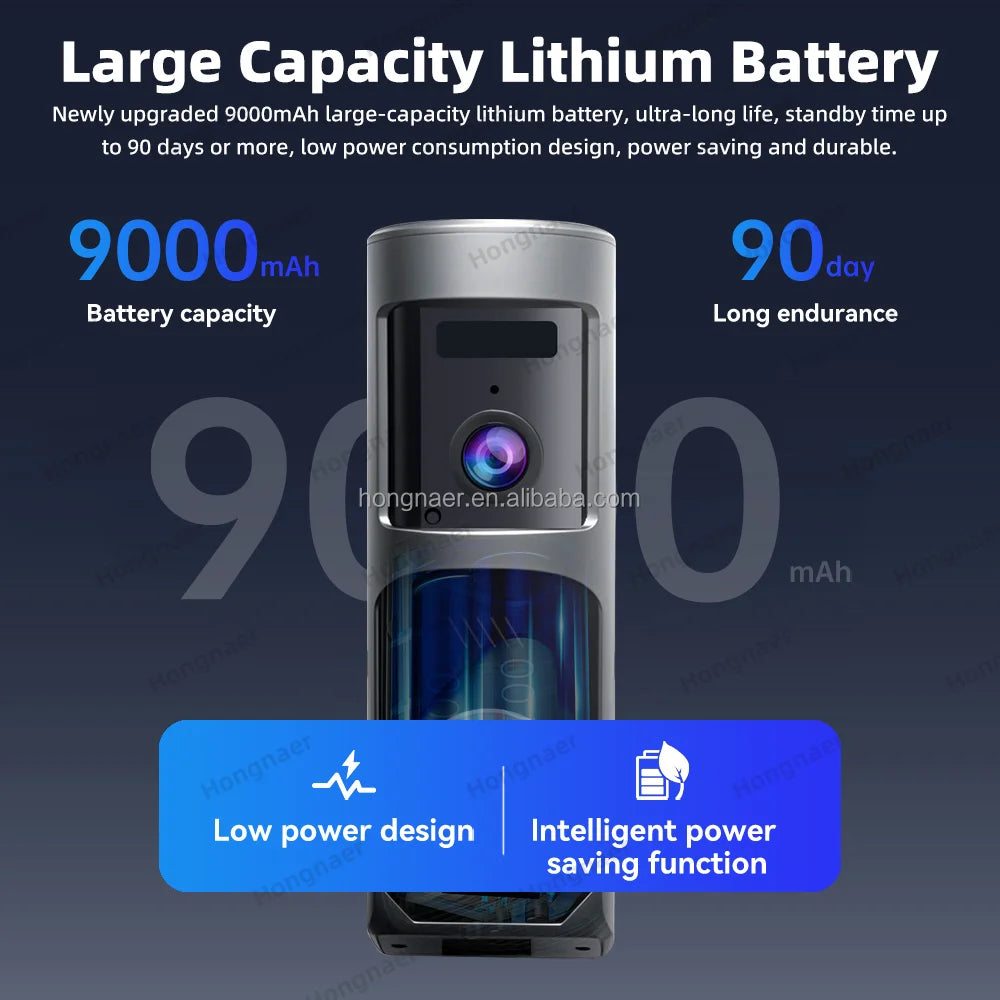 Hongnaer 2MP WiFi House Battery Intercom Intelligent Door Bell Ring Doorbell Camera ICam365 WiFi Smart Wireless Video Doorbell