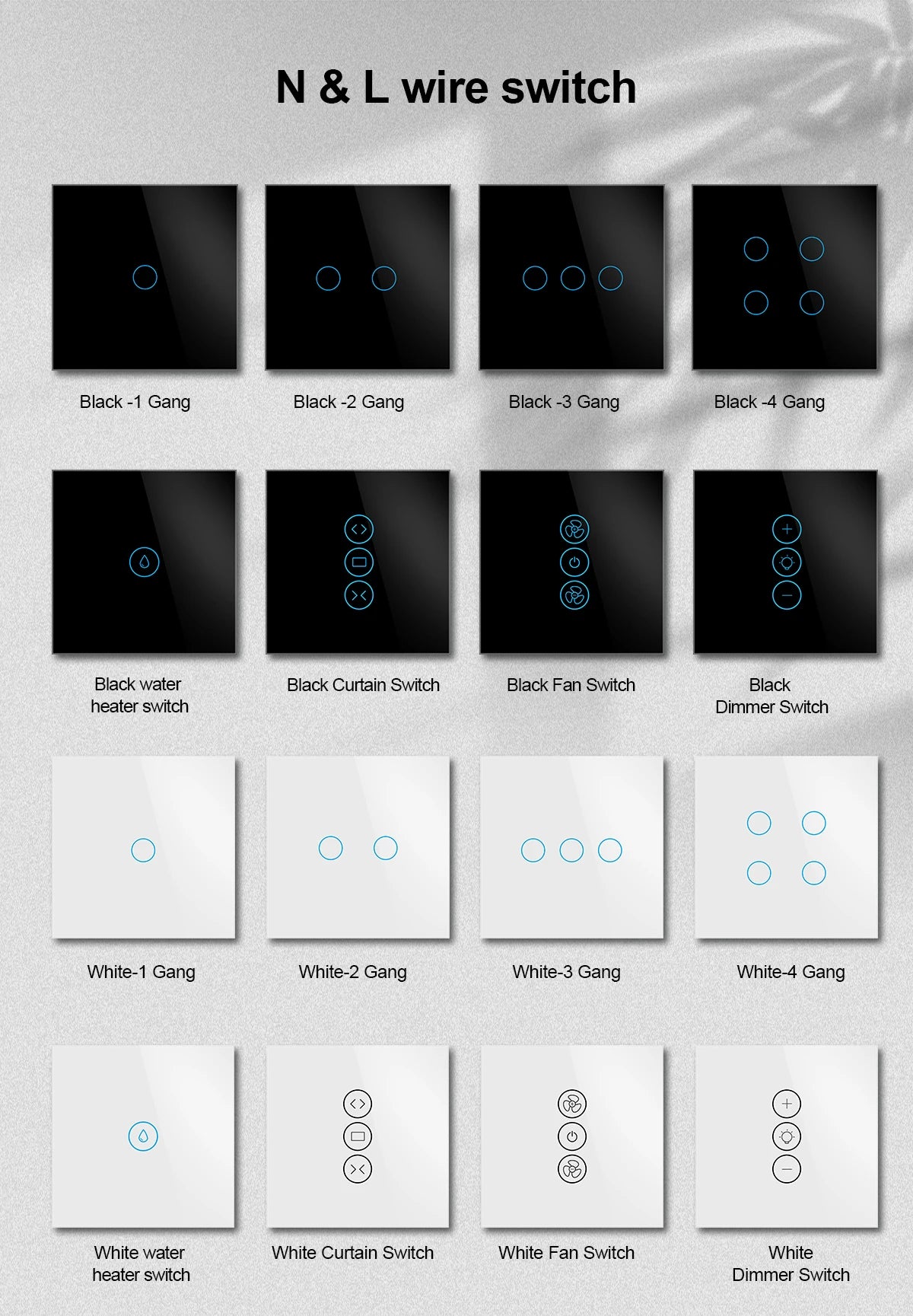 Tuya Smart Home Touch Switch Wifi Zigbee 1/2/3/4 Gang Wall Switch with Water Heater Switch Working with Smart Life APP