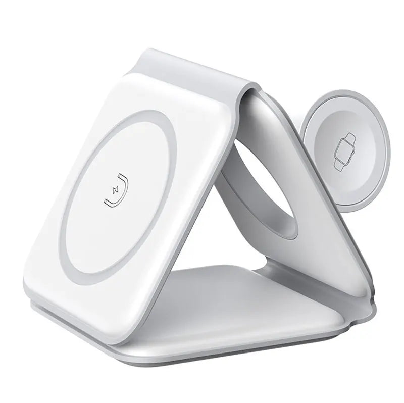Foldable Magnetic Wireless Chargers for iPhone Smart Watch Earphones Folding 15W Fast Charging Charger Stand