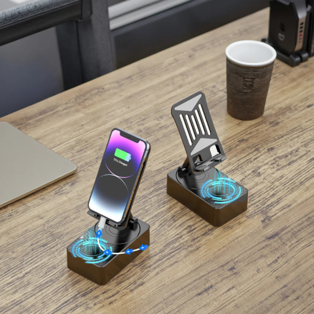 Latest 3-in-1 Portable Wireless Mini BT Music Box Blue Tooth Speaker Phone Holder Practical Mini Portable Playback Device