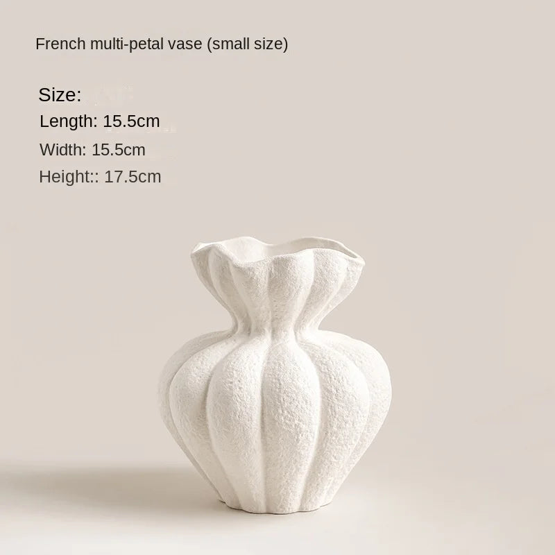 Modern Art Decor Style Glazing Pampas Grass Pot Nordic Centerpiece for Wedding Table Decoration White Ceramic Flower Vase
