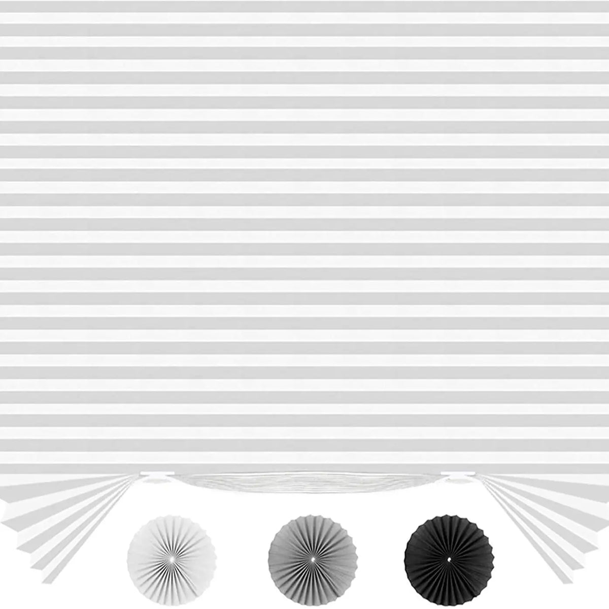 Easy to Install Light Filtering Pleated Paper Shades for Window Temporary and Portable Blinds with Clips Roman Zebra