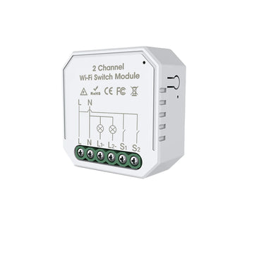 Tuya Smart 2 Gang WiFi Wireless Switch Module App & Voice Control for Hotel Smart Home Devices