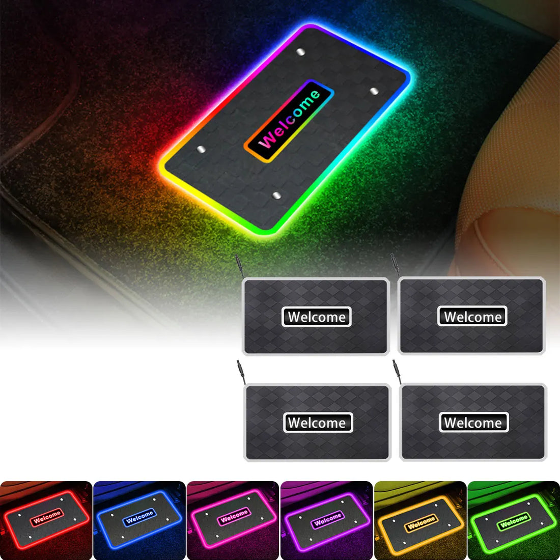 Super Bright 4-in-1 2-in-1 Multicolor Ambient Car Interior Light with App Control New Condition Car Decorative Light