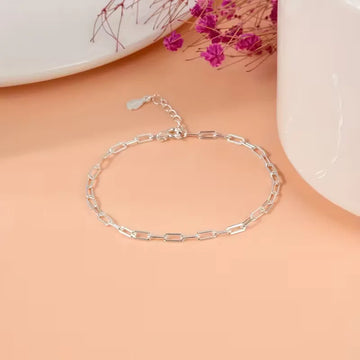Lanshang 925 Sterling Silver Paperclip Link Chain Bracelet for Women Men Fine Jewelry Gifts US Local Stock