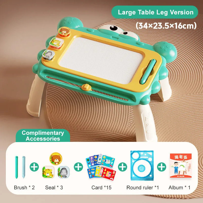 Kids Oversized Drawing Board Magnetism Writing Pad Geometry Seal for Toddlers 2-4 Years Old Graffiti Toy Baby Drawing Tray Table