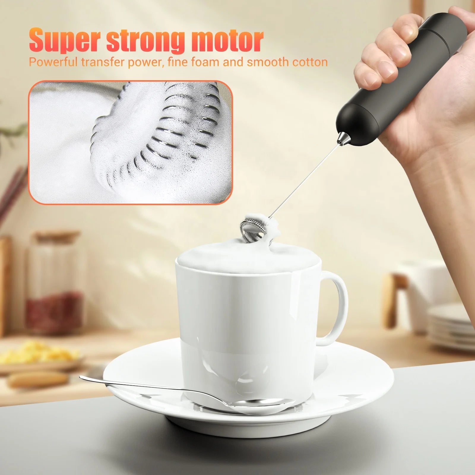 New Products 2023 Kitchen Gadgets Electric Milk Drink Frother AA Battery Powered Handheld Electric Whisk Coffee Mixer for Milk