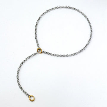 New Arrivals Waterproof Jewelry Minimalist 18K Gold Plated Stainless Steel O Shaped Long Chain Sweater Necklace YF5079