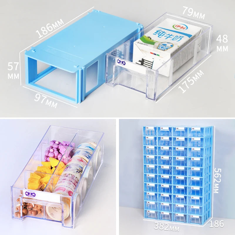 Tengzhengyue 40 Grid Combination Type Plastic Component Box Drawer Type Small Parts and Accessories Classified Storage