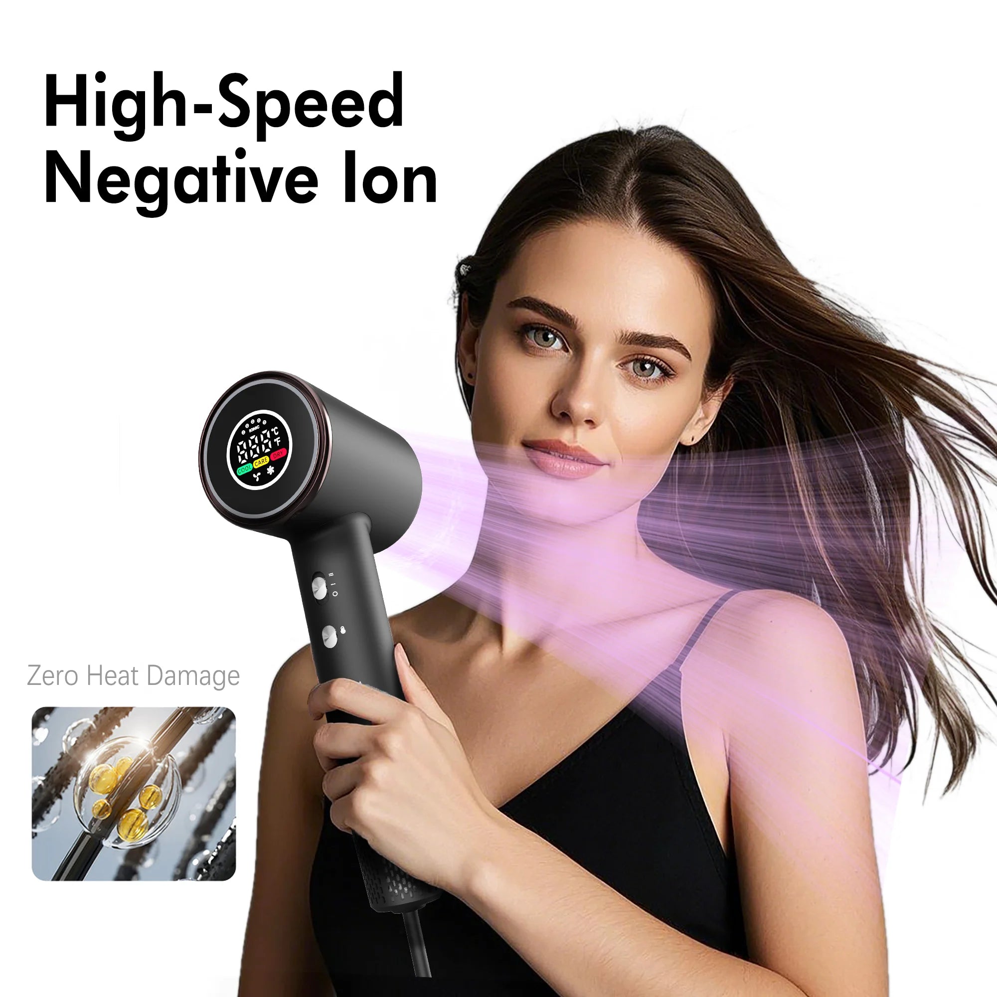 Factory Direct High-Speed Negative Ion Zero Damage 110,000 Rpm BLDC Leafless Hair Dryer