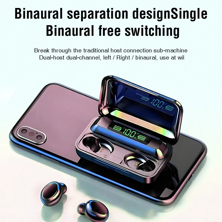 US Warehouse F9 Led Digital Display Tws V5.0 9D Stereo Earphones Wireless Headset Sport Headphone Low Latency Tws Earbuds