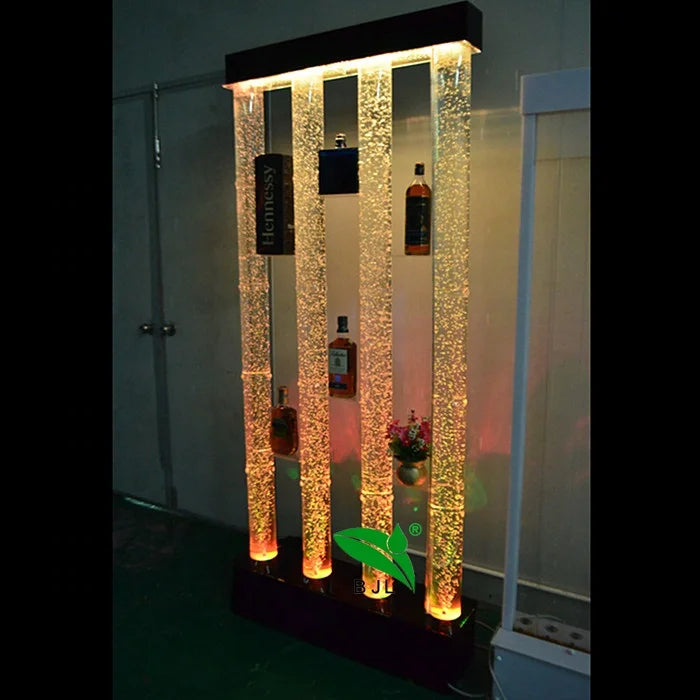 NEW Design LED Acrylic Water Bubble Glowing Tubes Night Club bar Cabinet Wall Decor