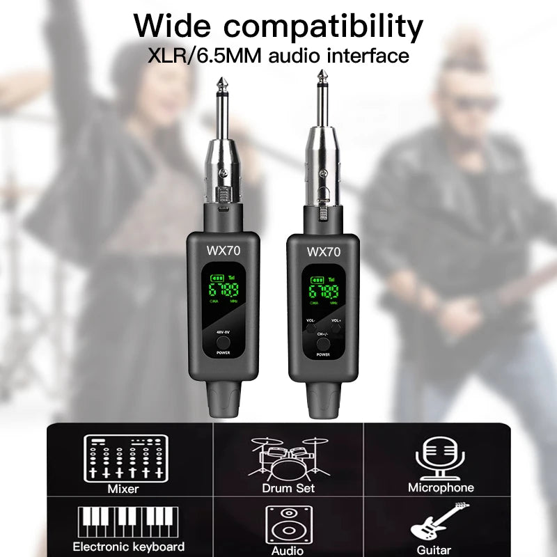 XTUGA WX70 Professional 2.4G Wireless Microphone System XLR Transmitter Adapter Wired and Wireless Receiver Professional Mics