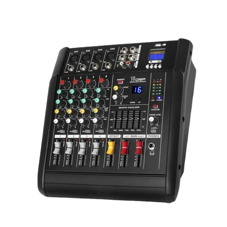 Good 402D 4 Channel Studio Mixer Professional Karaoke Mixer Amplifier Sound Audio System Audio Mixer with Power Amplifier for DJ