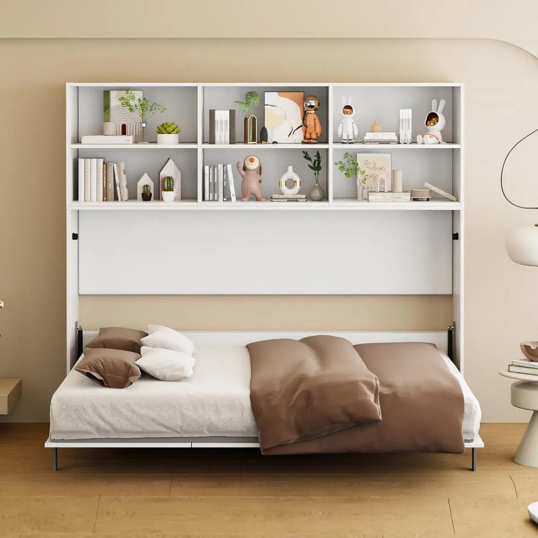 US Stock High Quality Modern Storage Twin Size Space Saving Hidden Wall Murphy Bed Wood Plywood Panel Style