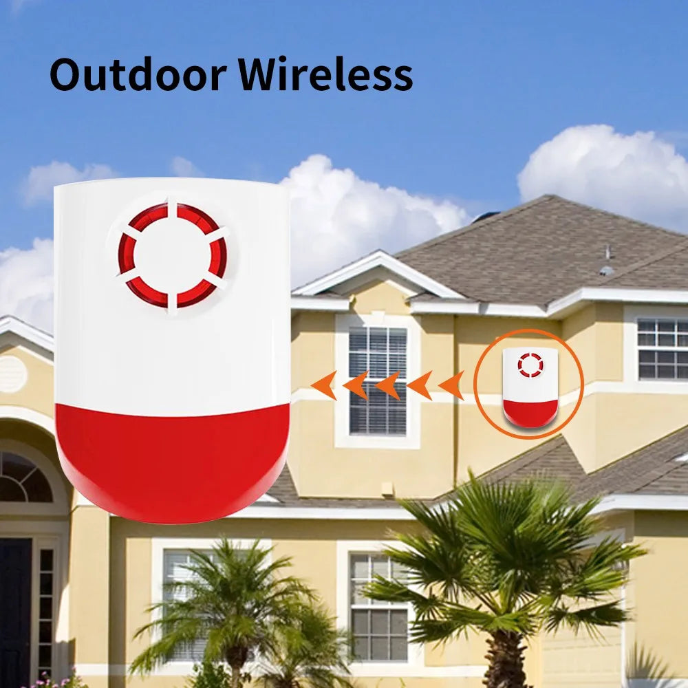 Staniot 433Mhz Indoor/Outdoor Wireless Siren Waterproof Flash Strobe Alarm 120db High Decibel For Smart Security Alarm System