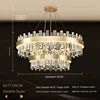 Classic Modern Luxury Villa Round Wedding Crystal LED Chandelier Light for Hotel Livingroom Adjustable Height Pendant Lamp