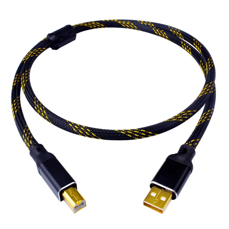 YYAUDIO Hifi USB Cable DAC A-B C-B C-C A-C Digital Audio High Quality OFC Silver Plating Type A to Type B Hifi Usb Typec Cable