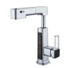 Basin Faucet Gray/White Brass Faucet  Pulling and Lifting Basin Faucet with Digital Display and Warm Atmosphere Light