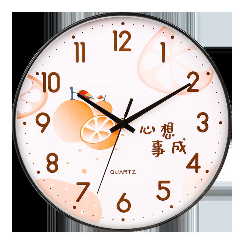 Modern Round Black Plastic Black Wall Clock  Manufacturer with Quartz Movement Custom Logo Simple Needle Display for Living Room
