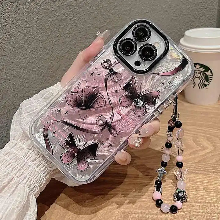 PH010 Butterfly Feather Yarn Phone Case for iPhone 15/14 16plus/13pro 12/11 XS New Edition High Beauty for Mobile Devices