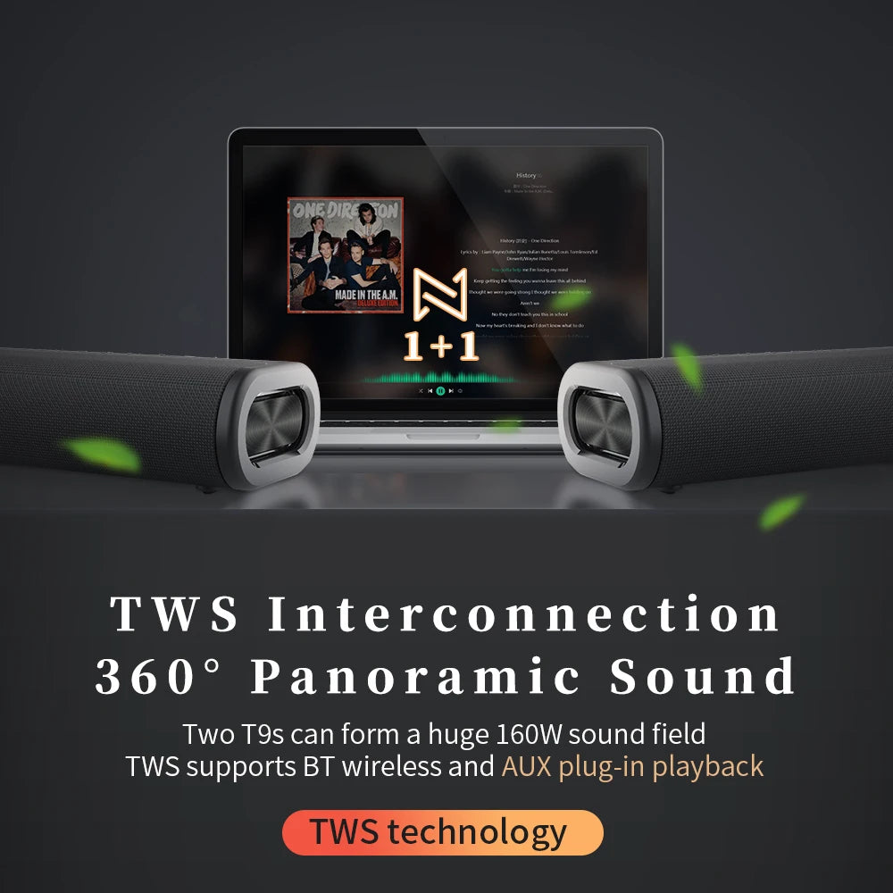80W Wireless Speakers Audio Player Bass Sound System Gadgets Electronic Mini Box Stereo Sound Effect TV PC Table Volume Box