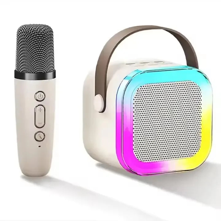 K12 Mini Portable Audio Integrated Microphone Home Singing Karaoke Family Wireless BT Outdoor Portable Speaker with Mics