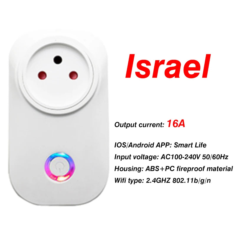 EU Smart Plug WiFi Socket power energy meter 10A/16A Power Monitor Wattmeter Timing Function  watt meter Tuya SmartLife APP