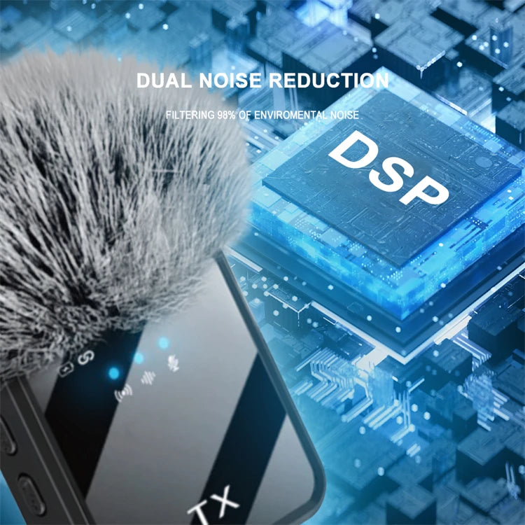 Portable Dual Mini Wireless Microphone 3 in 1 USB C MIC Noise Canceling Tiny Lavalier for Video Recording TikTok