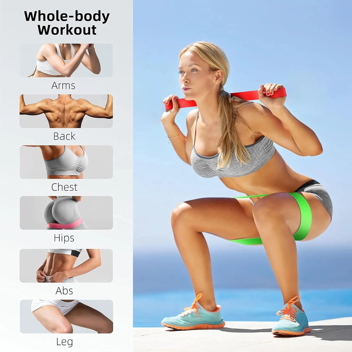 TPE Mini Loop Band Gym Exercise Resistance Loop Fitness Bands 5pcs Set Elastic Stretch Rubber Latex Home Workout Resistance Band