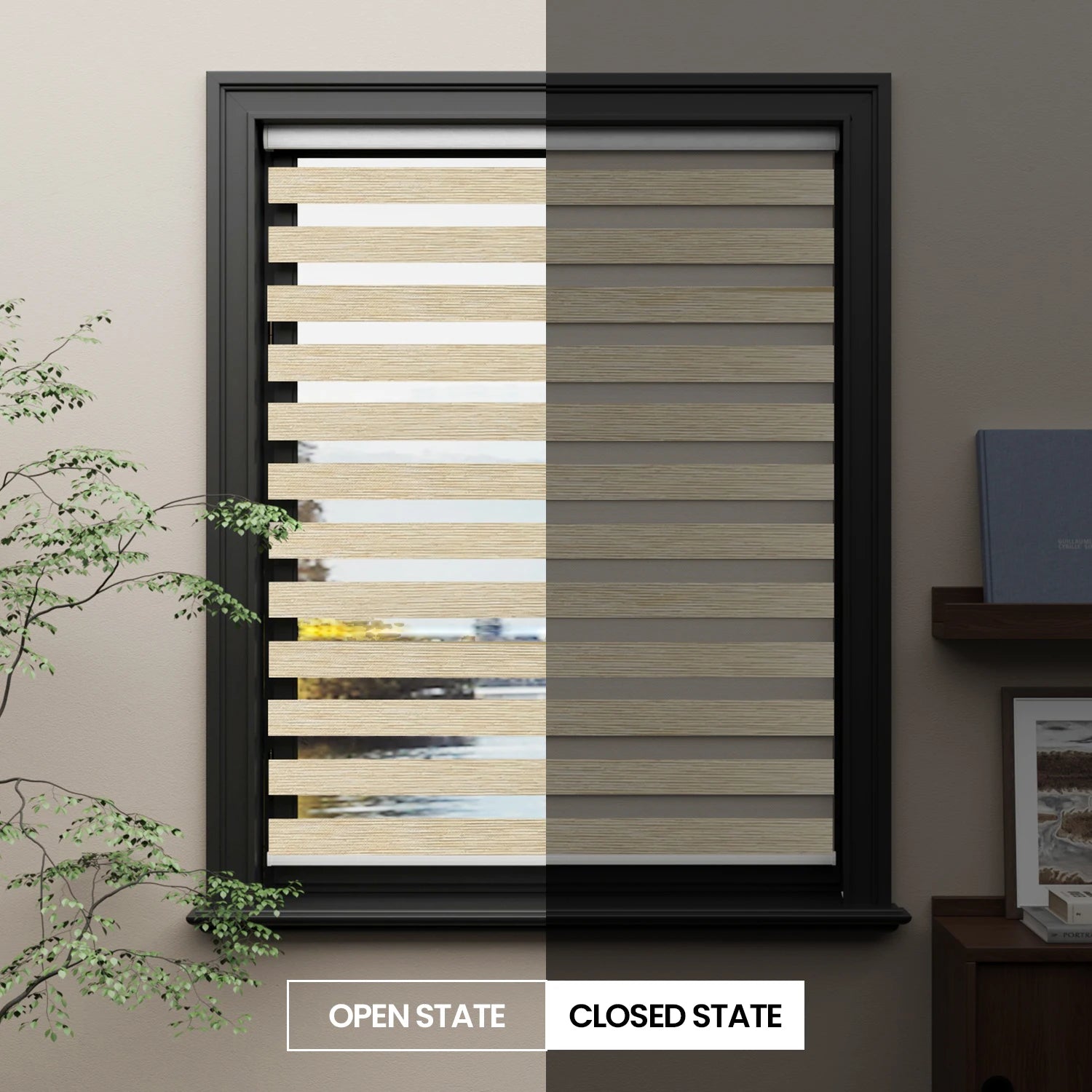 Bluetooth Smart Motorized Blackout Shades for Home Office Voice & Remote/App Controlled Roller Blinds with Safety Features