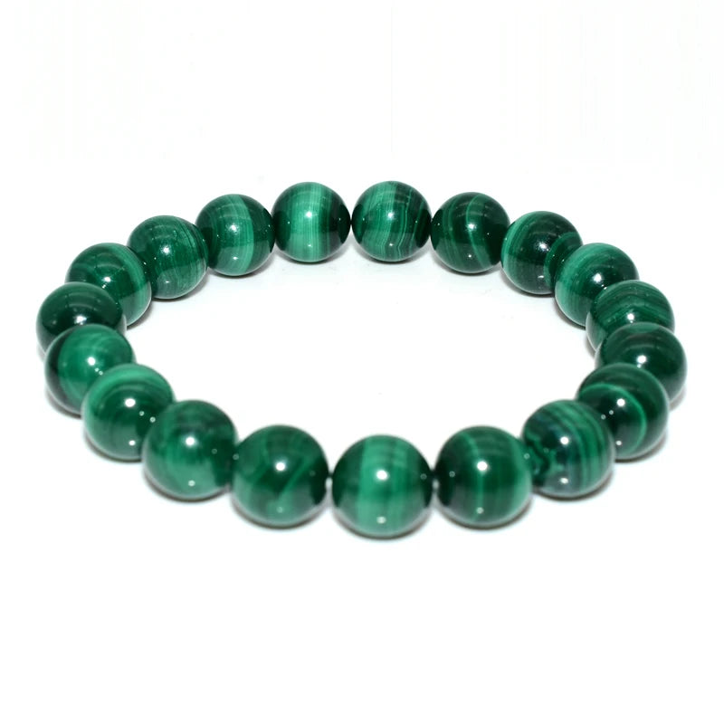 Trade Insurance Natural Stone High Grade 4/6/8/10/12MM Natural Light Malachite Bracelet