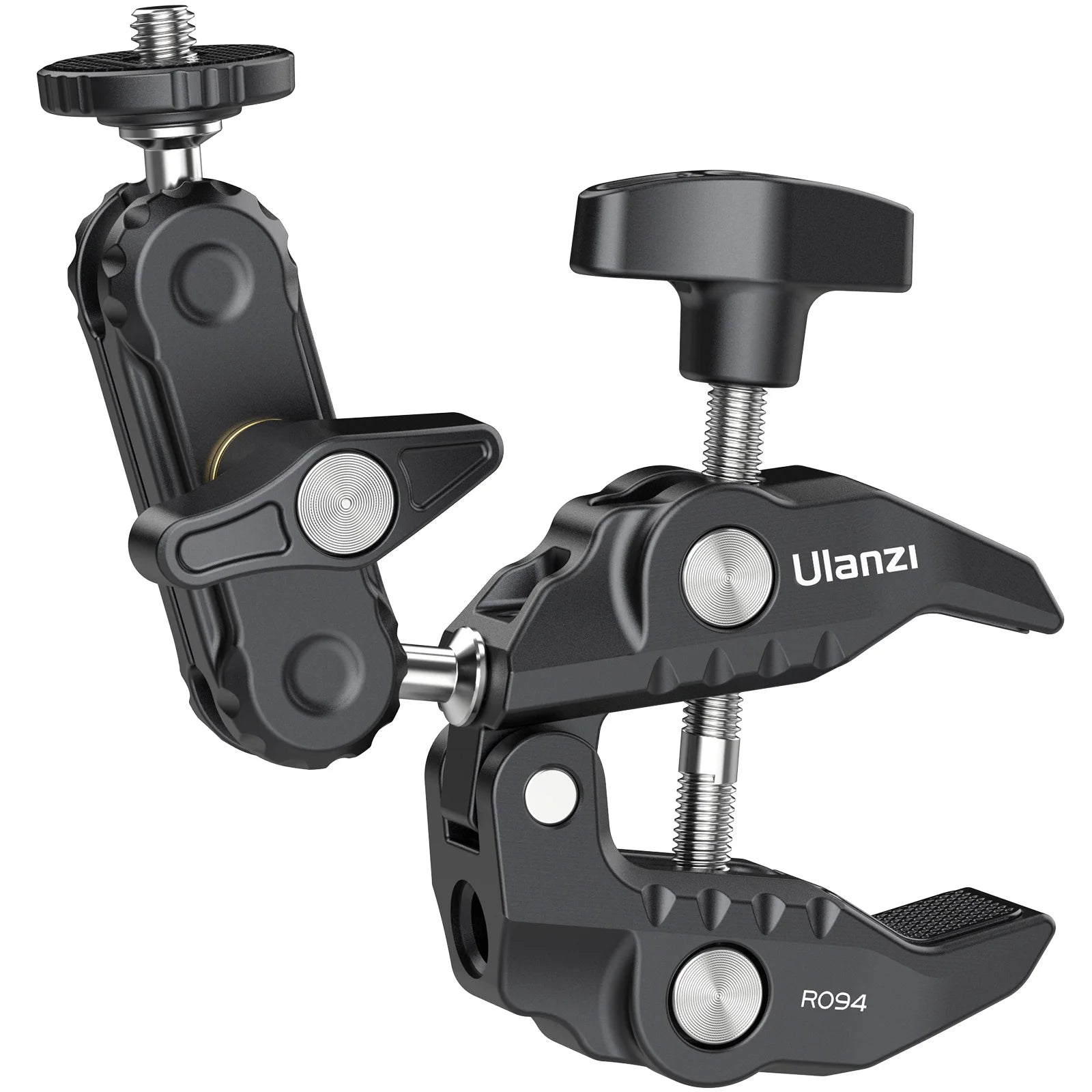 Ulanzi R094 Double Ball Head Magic Arm 1/4'' 3/8'' Aluminum Super Clamp Mounts 60mm for Camera Video LED Light Mic
