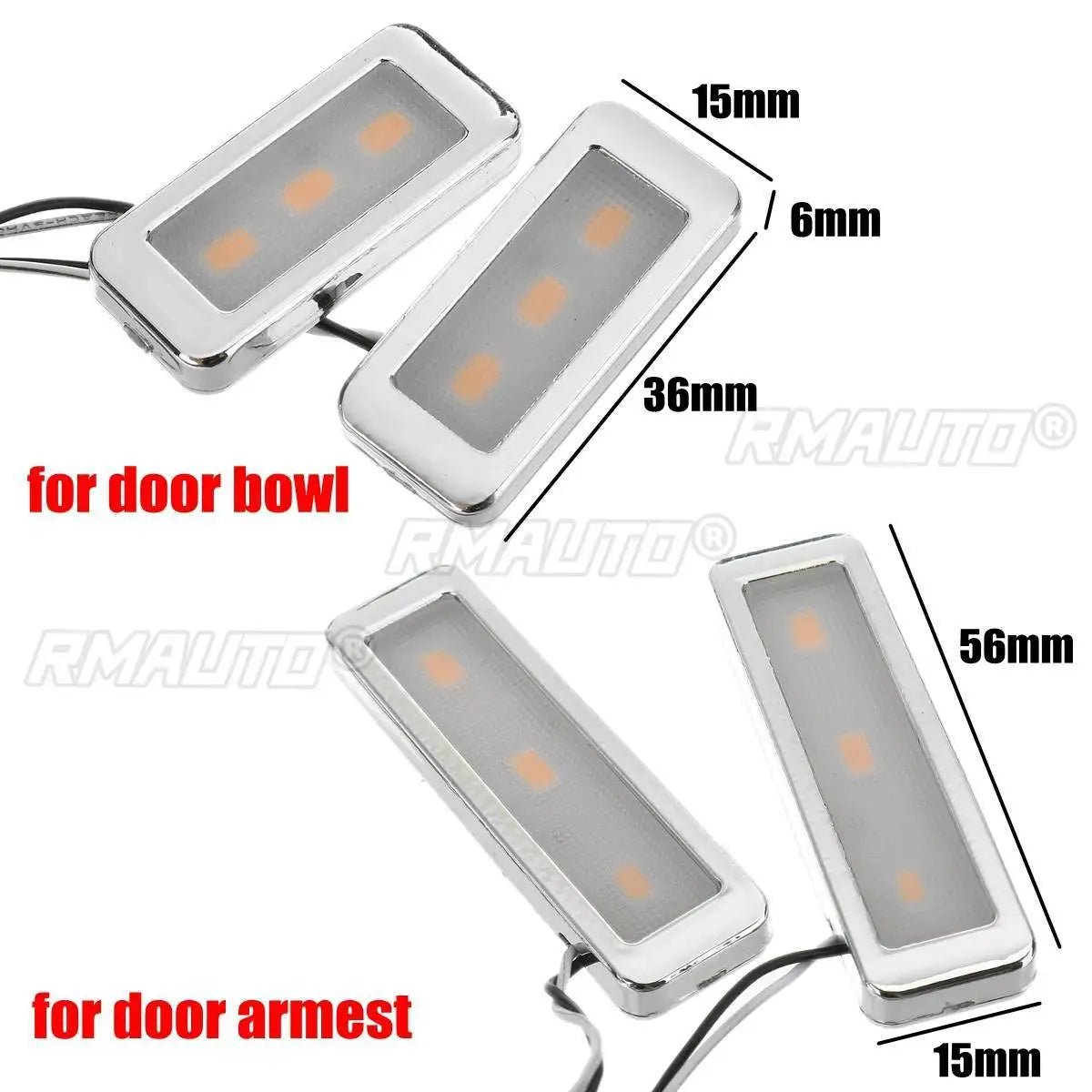 4Pcs LED Car Inner Light Bowl Decorative Lights Universal Auto Atmosphere Lamp Armrest Interior Door Handle Lighting Acceesories