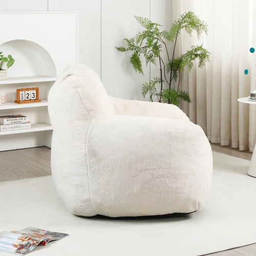 Modern Style Home Furniture Customizable Lazy Bean Bag Sofa with Space-Saving Backrest Soft Foam Filled for Bedroom Use