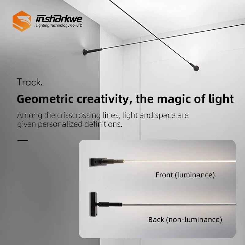 3m 5m 7m 8m 9m Smart Led Strip Wall Lamp for Home Pendant Hotel Stainless Steel  Adjustable Angle Linear Skyline Light